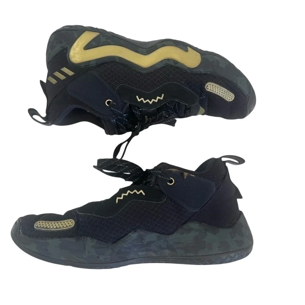 Adidas D.O.N. Issue 3 Mens Basketball Shoes Black Gold‎ Size 7